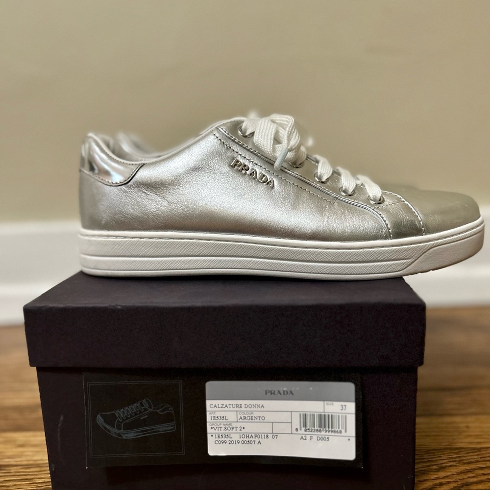 Prada sneakers leather size 37 ( US7)